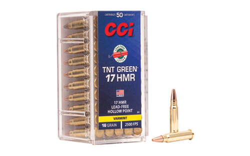 Ammunition CCI Ammunition TNT Green 17HMR CCI 17HMR 16GR TNT GREEN 50/2000 • Model: TNT Green